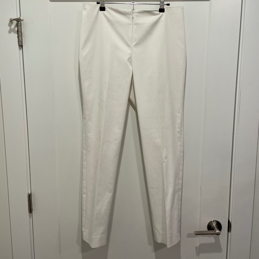 Peace of Cloth White Tapered Dress Pants Womens Size 10 Made in NYC 18P123